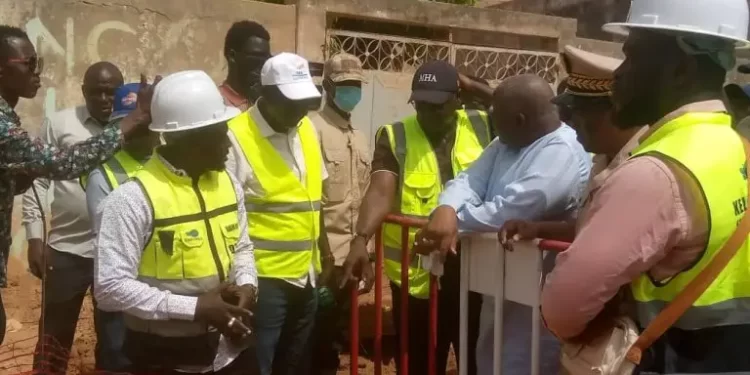 Tivaouane : le ministre Cheikh Tidiane Dièye satisfait des travaux d’assainissement des eaux pluviales exécutés à 60 %